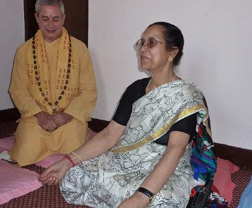 23-Raam Navami Celebration, Katmandu NMVF Center - 23.jpg - Lady Ayurvedic Vaidya, or physician, in Nepal who is helping to start a Maharishi Vedic Health Centre and also helping to develop new Ayurvedic products.
